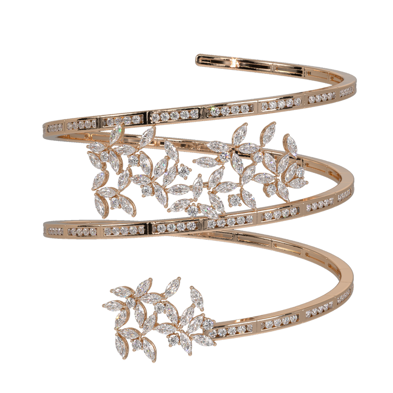 Noemi Diamonds precious upper arm bracelet with natural diamonds from Botswana in 18k gold.