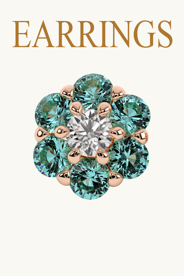 Noemi Diamonds earrings collection showing a couple of reverse colour yellow and white diamonds earrings