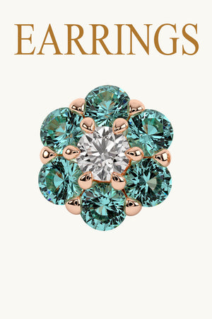 Noemi Diamonds earrings collection showing a couple of reverse colour yellow and white diamonds earrings