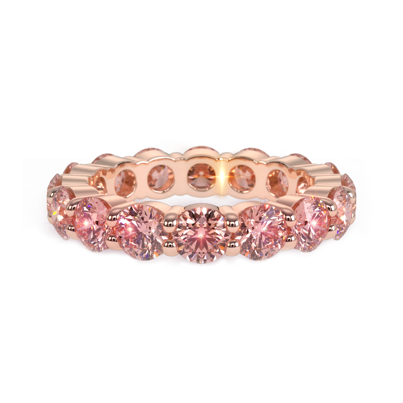 Pink diamond eternity ring