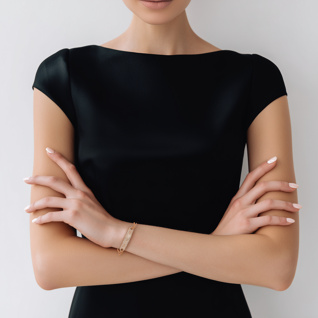 Non-binary Noemi Diamonds micro-pavé set shield bracelet inspired by rivière diamond style, available in three 14k gold tones.