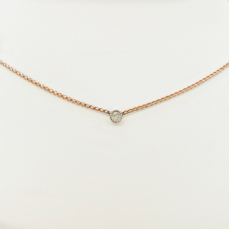 Collana con accenti milgrain brillanti con diamanti puri da 0,09 ct