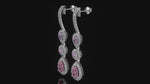 Rhododendron Garden- Diamond and Spinel triplet earrings