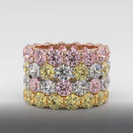 Fancy colour Pink diamond eternity ring