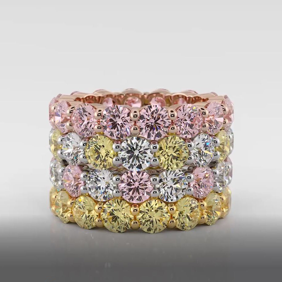 Anello eternity con diamante giallo a colori fantasia