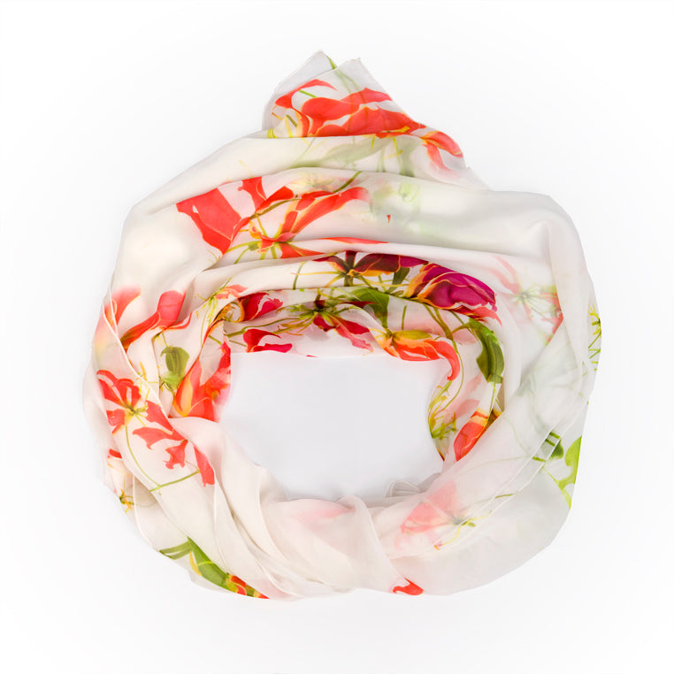 iDress-Silk Chiffon Scarf Glory Lily- Bridal