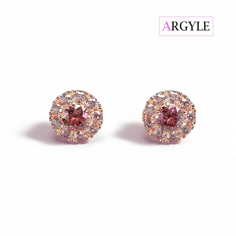Borchie a raggiera con diamanti rosa Argyle