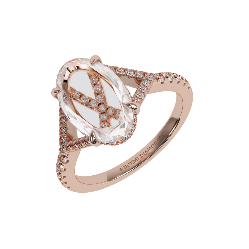 Carlyle Ring with a Portrait-Cut Diamond