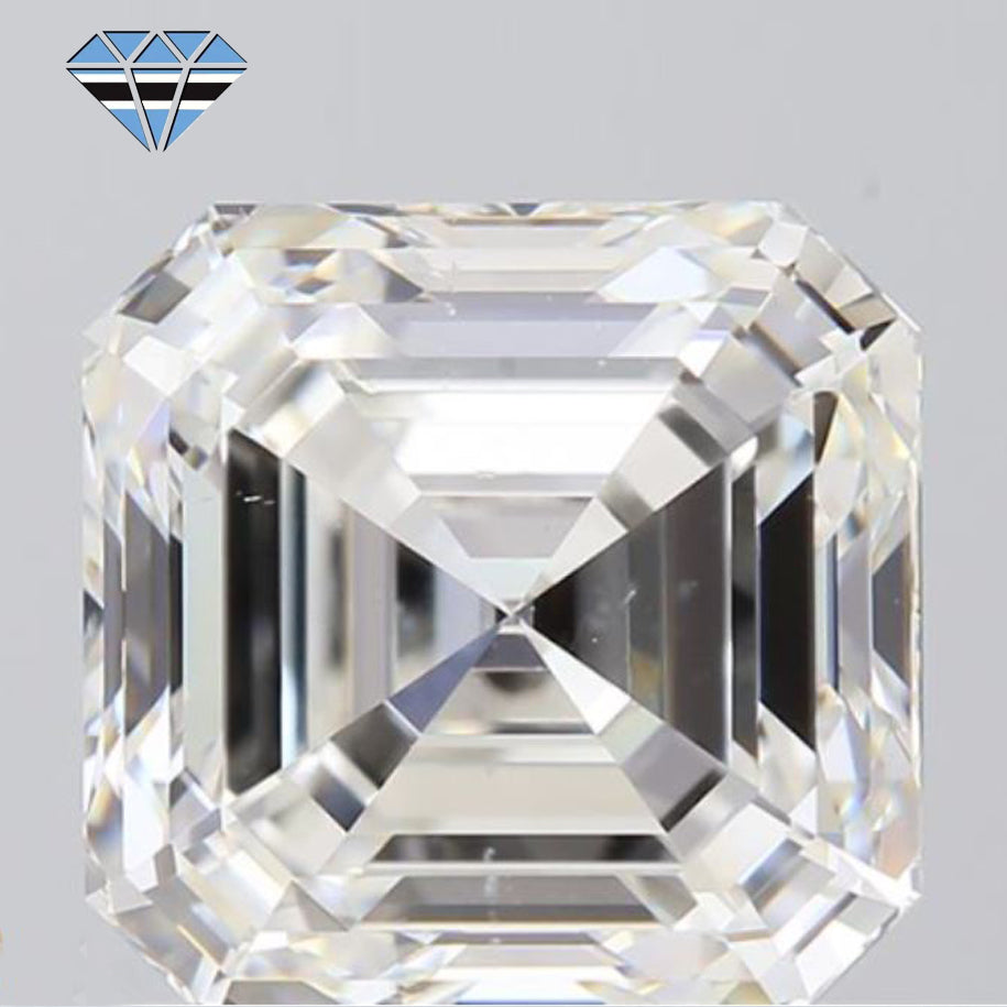 A beautiful Asscher cut diamond of 2 carat and G colour from Botswana