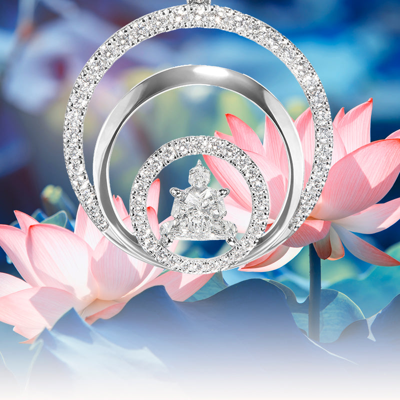 Buddha Garden- Triple Circle Diamond Pendant