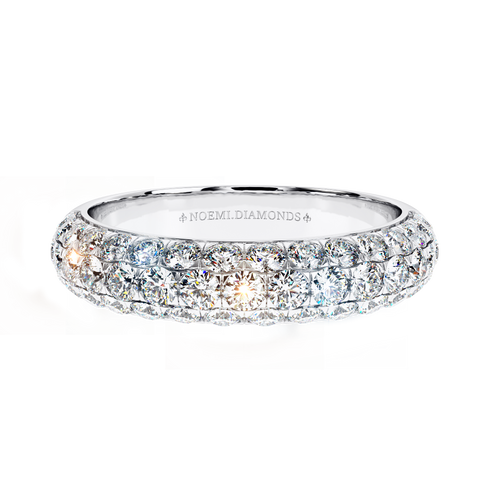 Anello di promessa con diamanti a tripla fila