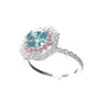 Esjana- Anello con diamanti Argyle blu verde intenso e rosa fantasia