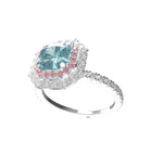 Esjana- Anello con diamanti Argyle blu verde intenso e rosa fantasia