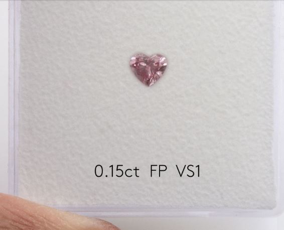 0.15 carat, Fancy Pink Diamond, 4PR, Heart Shape, VS1 Clarity, GIA & ARGYLE