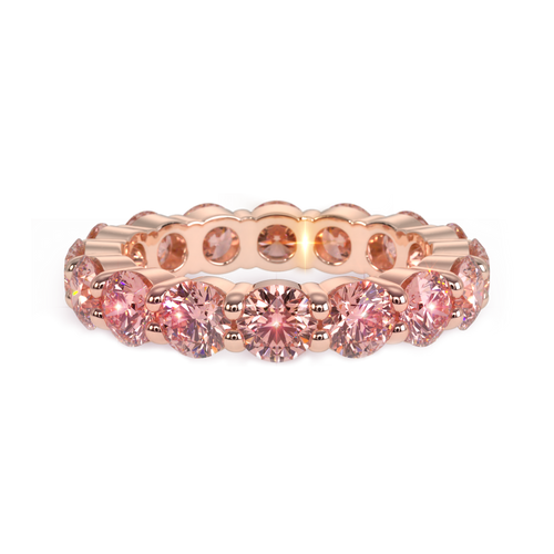 Anello eternity con diamante rosa dai colori fantasia