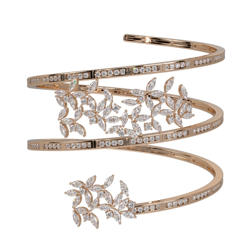 Noemi Diamonds precious upper arm bracelet with natural diamonds from Botswana in 18k gold.