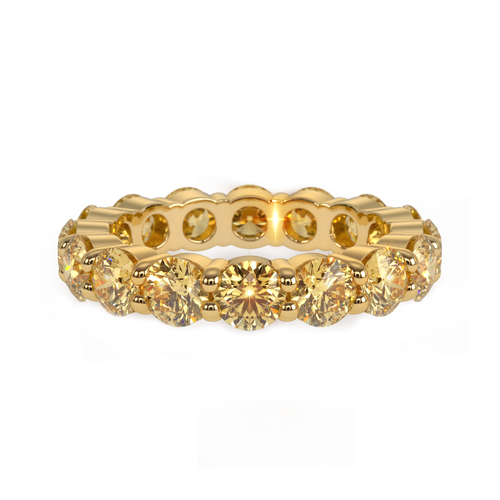 Anello eternity con diamante giallo a colori fantasia