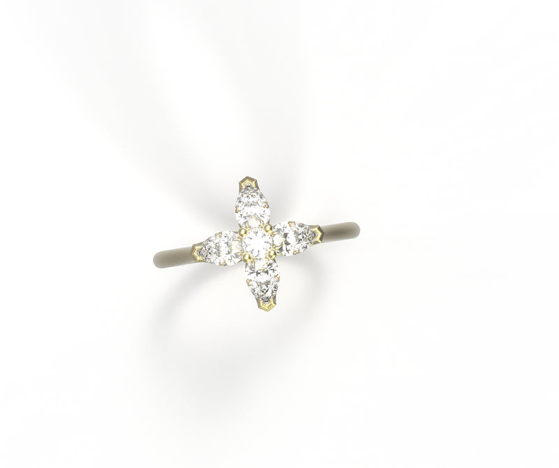 Anello con diamante Giglio