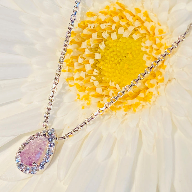 Early Spring Garden- Pink diamond necklace