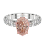 Pink Oval diamond ring one carat+