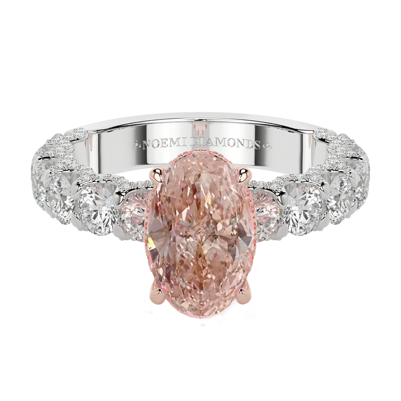 Pink Oval diamond ring one carat+