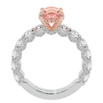 Pink Oval diamond ring one carat+