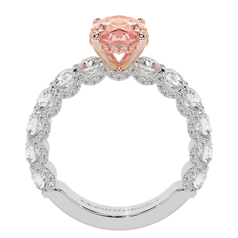 Pink Oval diamond ring one carat+