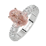 Pink Oval diamond ring one carat+