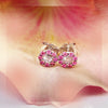 Pink Sapphire and diamond studs
