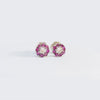 Pink Sapphire and diamond studs