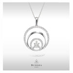 Buddha Garden - Ciondolo con diamanti a triplo cerchio