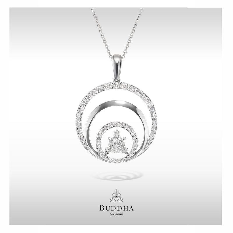 Buddha Garden- Triple Circle Diamond Pendant