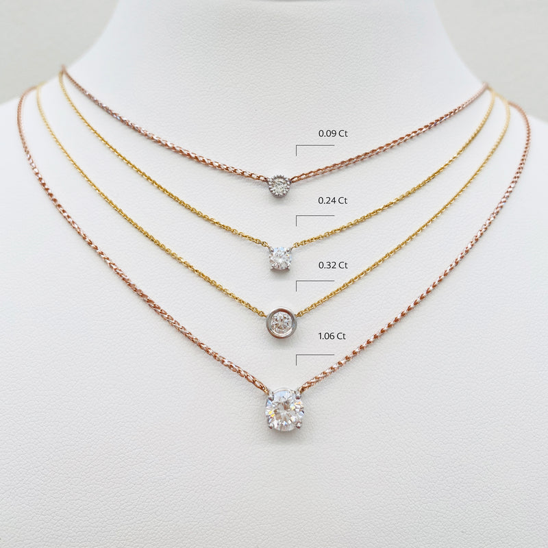 Collana con accenti milgrain brillanti con diamanti puri da 0,09 ct