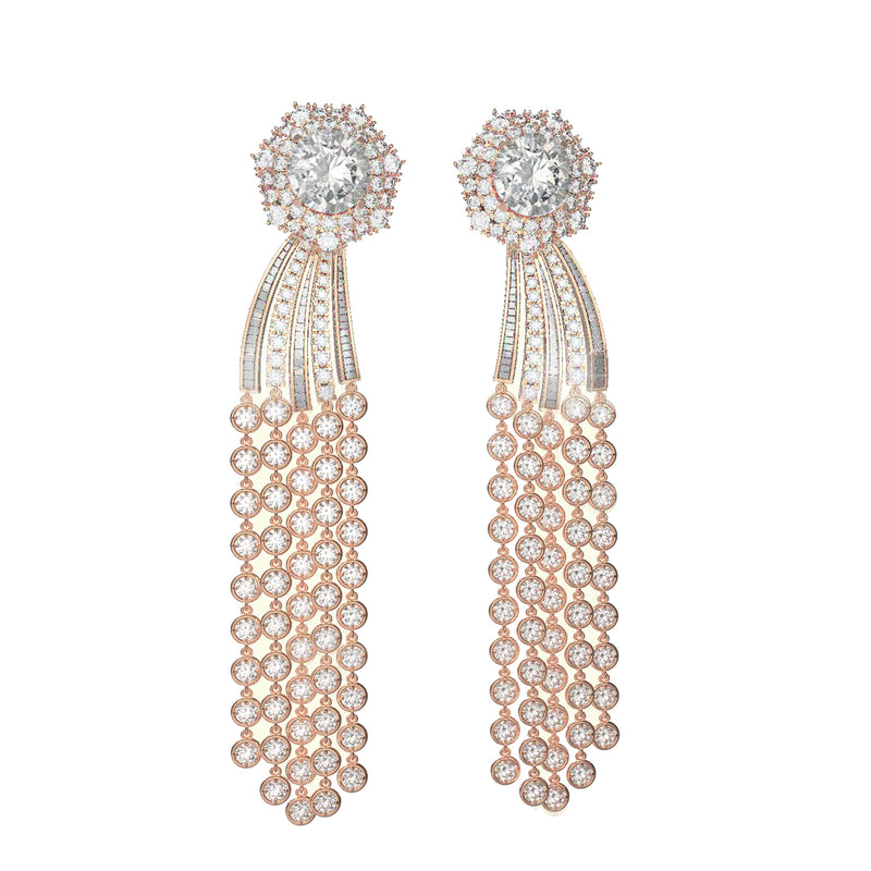 Emilia- evening glow comet Diamond earrings