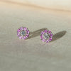 Pink Sapphire and diamond studs