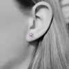 Pink Sapphire and diamond studs