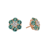 Green and White Diamond Studs