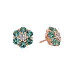 Green and White Diamond Studs
