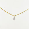 Pure Diamonds essential gold necklace with a 0.4 carat Pearshape diamond