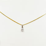 Pure Diamonds essential gold necklace with a 0.4 carat Pearshape diamond