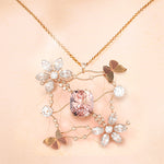 Farfalle - Morganite and Diamond pendant