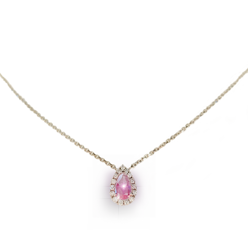 Early Spring Garden- Pink diamond necklace